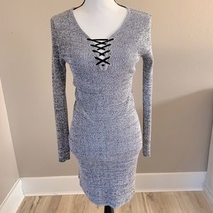 No boundaries body con sweater dress